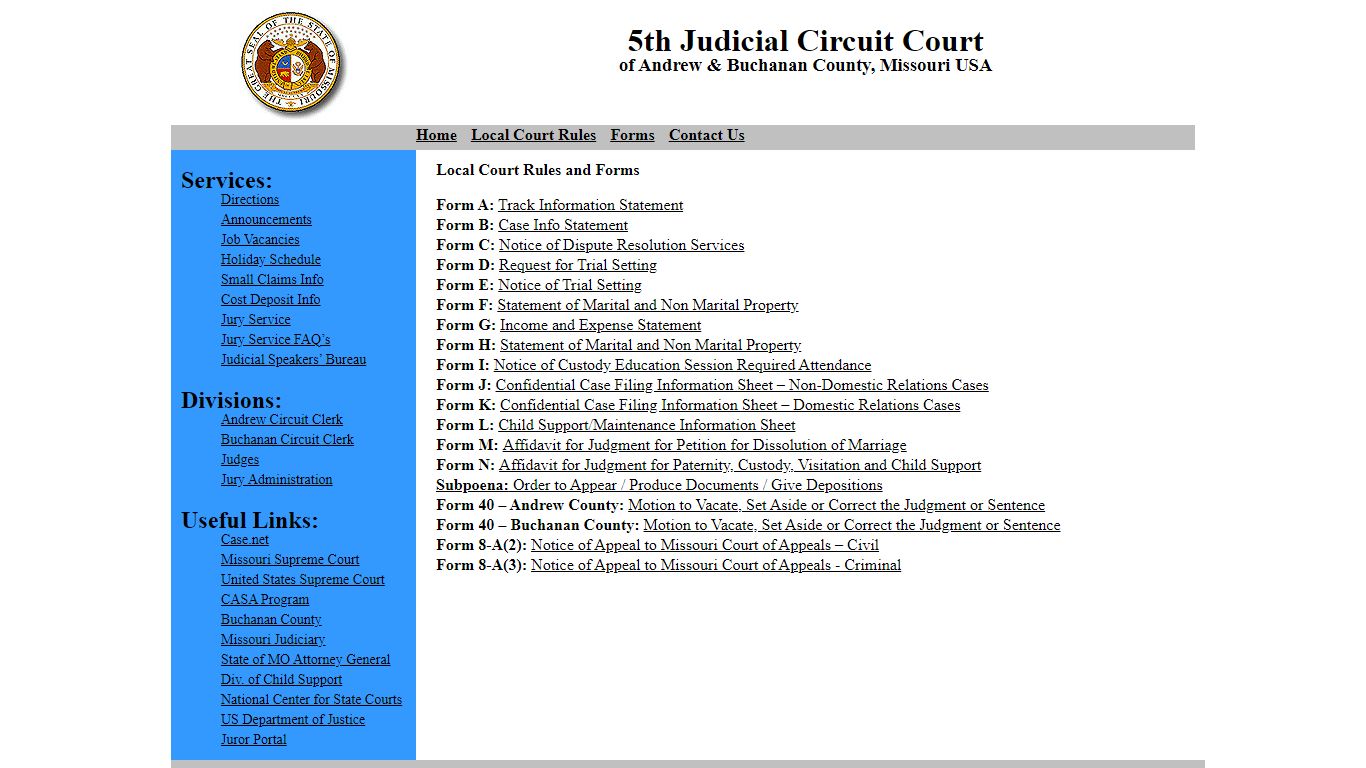 Forms » 5th Judicial Circuit Court of Andrew & Buchanan ...